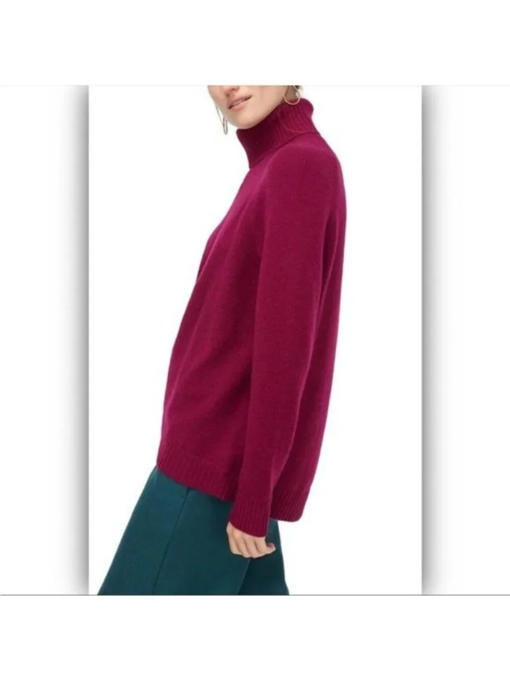 J Crew Supersoft Turtleneck wool & alpaca Sweater Pullover Preppy Burgundy XS
